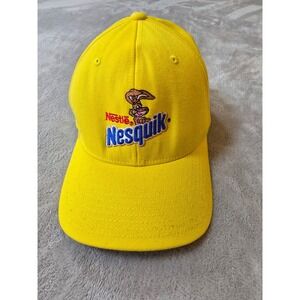 Vintage Nestle Nesquik Bunny Hat Yellow Flexfit Yupoong L-XL Baseball Cap Y2K